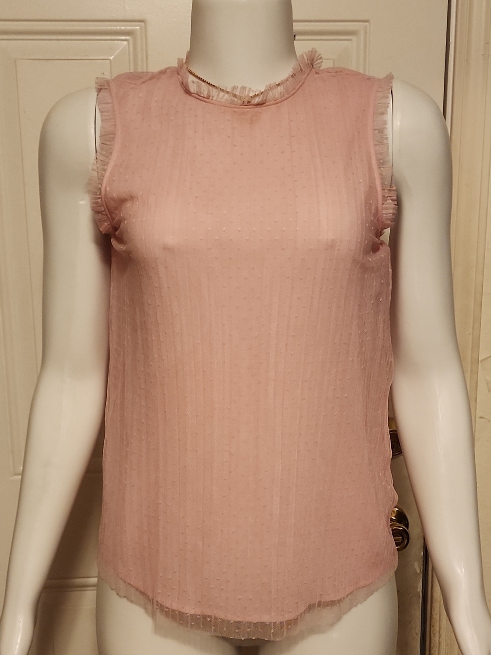 Chelsea28 Blush Pink Ruffle Trim Sleeveless Camisole
